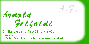 arnold felfoldi business card